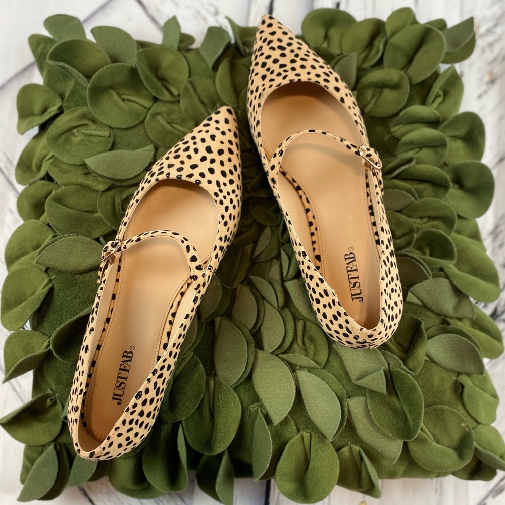 Just Fab Leopard Olive Slip On Loafer Flats Size 8